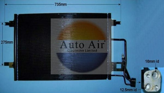 AUTO AIR 16-9900 Air Conditioning Condenser Air Con Replacement Fits VW Passat