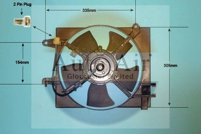 AUTO AIR 05-1216 Radiator Fan Electric Motor Centre Fits Chevrolet Daewoo
