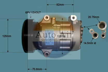 Auto Air 14-1111P A/C Air Con Compressor Air Conditioning Fits Nissan Renault