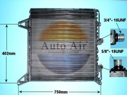 AUTO AIR 16-1164 Air Conditioning Condenser A/C Air Con Replacement Fits IVECO