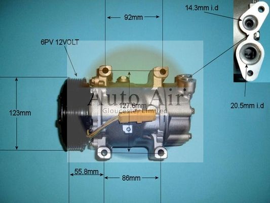 AUTO AIR 14-7482P Air Conditioning Compressor Fits Citroen Fiat Mini Peugeot