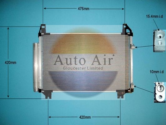 AUTO AIR 16-9957 Air Conditioning Condenser A/C Air Con Fits Subaru Toyota