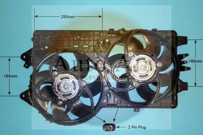 AUTO AIR 05-1329 Radiator Fan Electric Motor Centre Fits Fiat Grande Punto