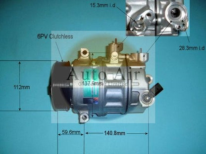 AUTO AIR 14-9698 Air Conditioning Compressor Fits Audi Cupra Seat Skoda VW