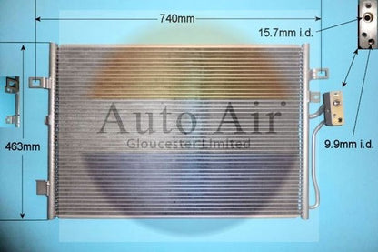 AUTO AIR 16-6236 Air Conditioning Condenser Fits Dodge Journey Fiat Freemont