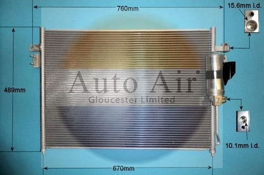 AUTO AIR 16-9832 Air Conditioning Condenser Fits Nissan Navara Pathfinder