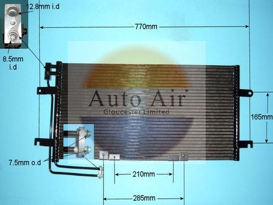 AUTO AIR 16-9914 Air Conditioning Condenser A/C Air Con Replacement Fits VW