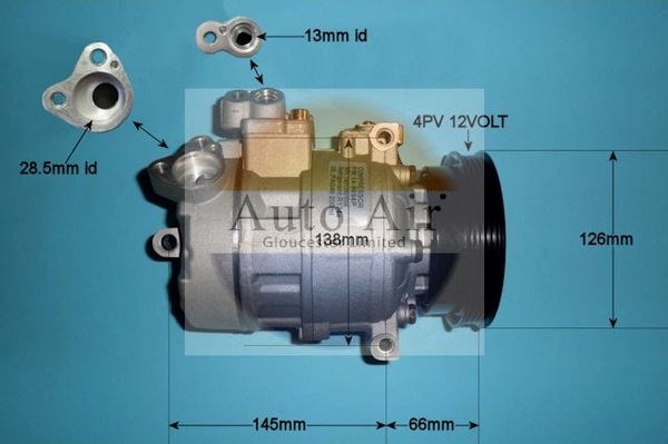 Auto Air 14-9694P A/C Air Con Compressor Air Conditioning Fits Audi Skoda VW