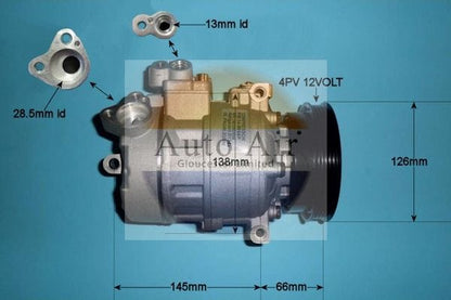 Auto Air 14-9694P A/C Air Con Compressor Air Conditioning Fits Audi Skoda VW