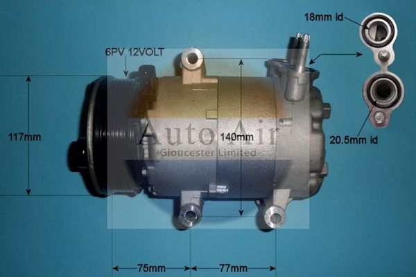 AUTO AIR 14-0232P Air Compressor A/C Air Conditioning Fits Ford Land Rover