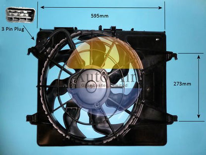 AUTO AIR 05-1440 Radiator Fan Electric Motor Centre Cooling Fits Hyundai i30