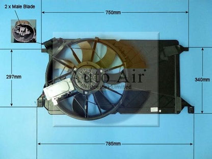 AUTO AIR 05-1152 Radiator Fan Electric Motor Centre Cooling Fits Mazda Mazda3