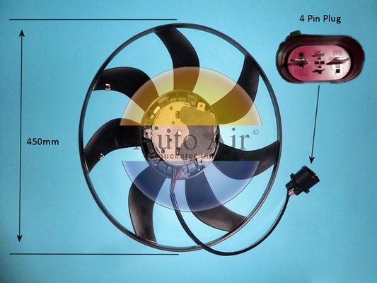 AUTO AIR 05-1383 Radiator Fan Electric Motor Centre Fits Audi Seat Skoda VW