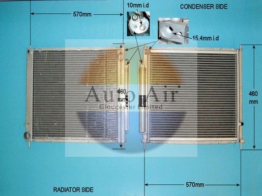 Auto Air 16-9980 Air Conditioning Condenser For Renault Clio Modus / Grand Modus
