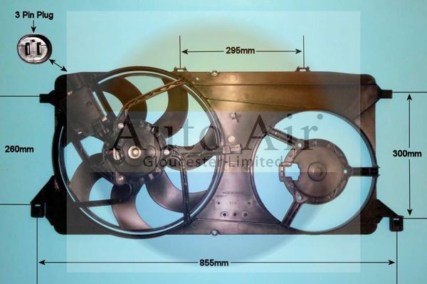 AUTO AIR 05-1277 Radiator Fan Electric Motor Centre Cooling System Fits Ford