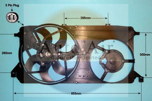 AUTO AIR 05-1277 Radiator Fan Electric Motor Centre Cooling System Fits Ford