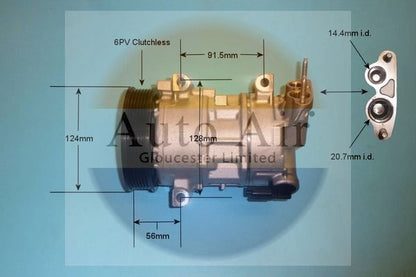 AUTO AIR 14-9638P Air Compressor A/C Air Conditioning Fits Citroen DS Peugeot