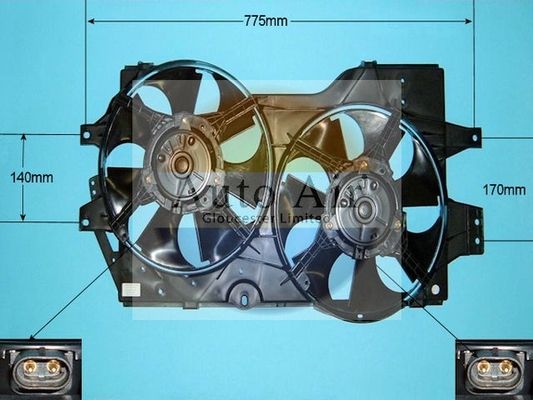 AUTO AIR 05-1122 Radiator Fan Electric Motor Centre Fits Chrysler Tacuma