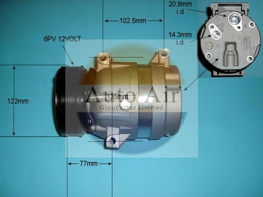 AUTO AIR 14-1113P Air Conditioning Compressor Fits Nissan Renault Vauxhall