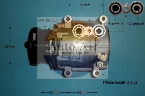 Auto Air 14-1004P A/C Compressor Air Conditioning Fits Jaguar S-Type X-Type
