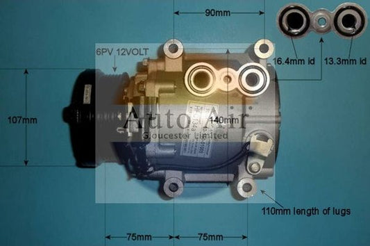 Auto Air 14-1004P A/C Compressor Air Conditioning Fits Jaguar S-Type X-Type