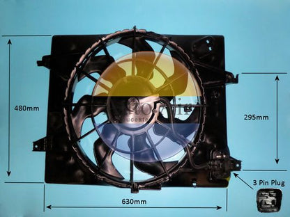 AUTO AIR 05-1443 Radiator Fan Electric Motor Centre Fits Hyundai Tucson