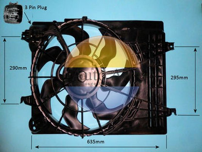 AUTO AIR 05-1450 Radiator Fan Electric Motor Centre Fits Hyundai Tucson