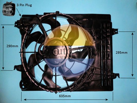 AUTO AIR 05-1450 Radiator Fan Electric Motor Centre Fits Hyundai Tucson