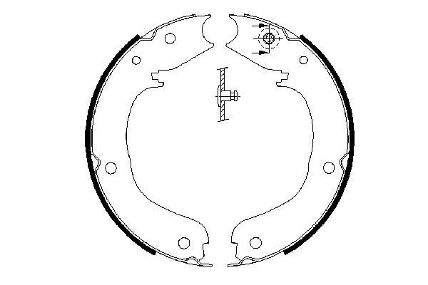 BOSCH 0986487710 Brake Shoe Set For Parking Brake 34mm Width Fits MITSUBISHI