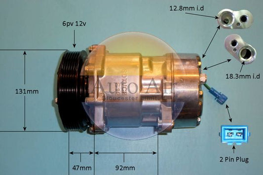 Auto Air 14-1260P A/C Air Con Compressor Air Conditioning 12V Voltage Fits VW