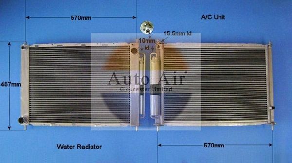 Auto Air 16-9124A A/C Air Con Condenser Air Conditioning Fits Clio Grand Modus
