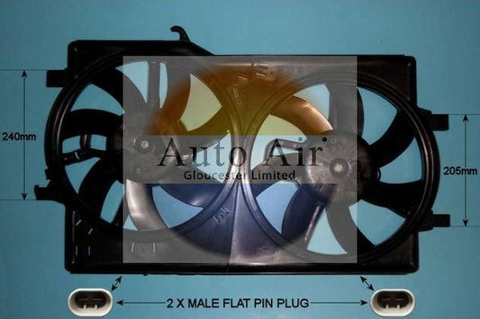 AUTO AIR 05-1027 Radiator Fan Electric Motor Centre Fits Alfa Romeo Giulietta