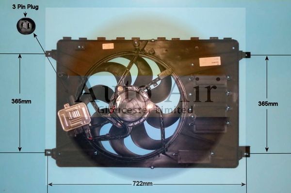 AUTO AIR 05-1259 Radiator Fan Electric Motor Centre For Ford Galaxy Mondeo S-Max