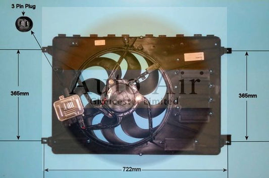 AUTO AIR 05-1259 Radiator Fan Electric Motor Centre For Ford Galaxy Mondeo S-Max