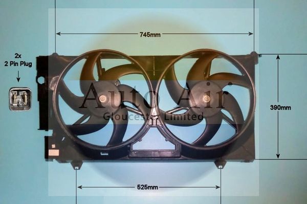 AUTO AIR 05-1067 Radiator Fan Electric Motor Centre Fits Citroen Peugeot