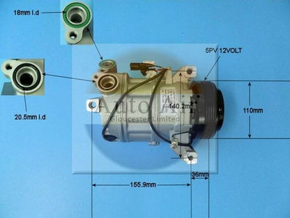 AUTO AIR 14-1310P Air Compressor A/C Air Con Air Conditioning Fits Ford Volvo