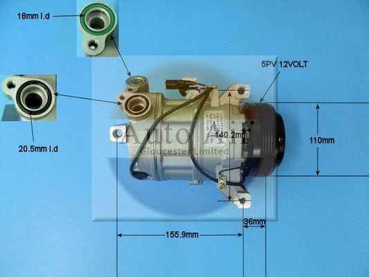 AUTO AIR 14-1310P Air Compressor A/C Air Con Air Conditioning Fits Ford Volvo
