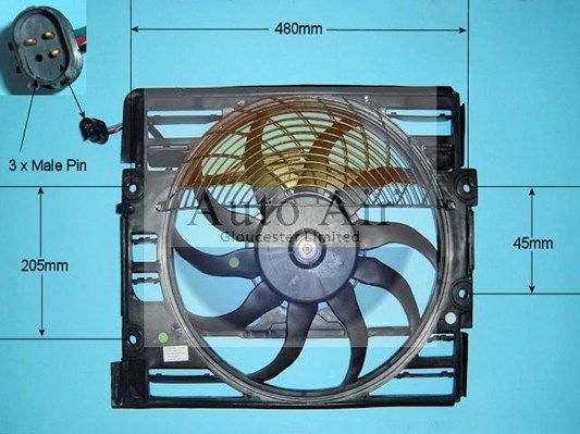 AUTO AIR 05-1114 Radiator Fan Electric Motor Centre Cooling Fits BMW 7 Series