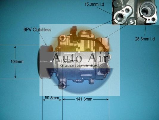 Auto Air 14-9703P A/C Air Con Compressor Air Conditioning Fits Audi A4 Seat Exeo
