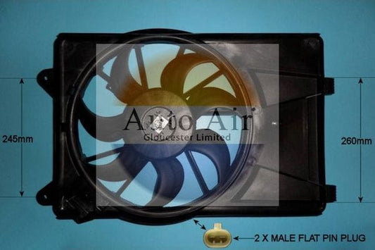 AUTO AIR 05-1025 Radiator Fan Electric Motor Centre Fits Alfa Romeo MiTo