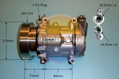 AUTO AIR 14-1202P Air Compressor A/C Air Conditioning Fits Nissan Renault