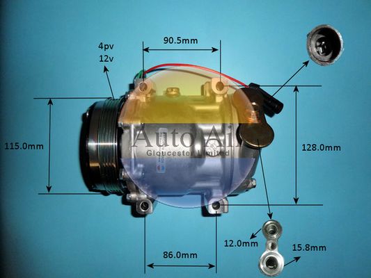 AUTO AIR 14-7884P Air Conditioning Compressor A/C Fits Citroen Fiat Peugeot