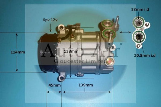 AUTO AIR 14-2066P Air Compressor A/C Air Conditioning Fits Ford Mazda Volvo