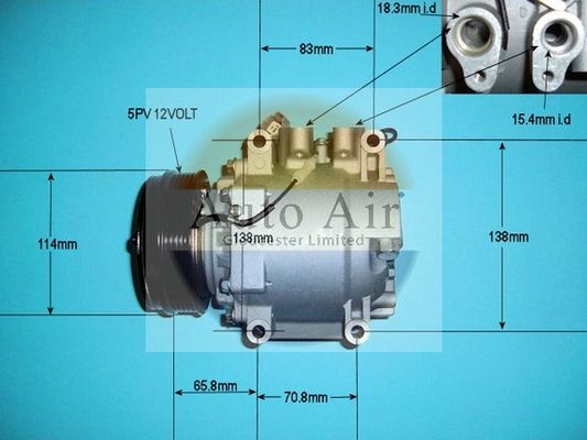 Auto Air 14-9747P A/C Air Con Compressor Air Conditioning Fits Honda Jazz