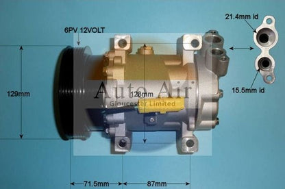 Auto Air 14-1452P Air Conditioning Compressor Fits Mercedes-Benz Nissan Renault