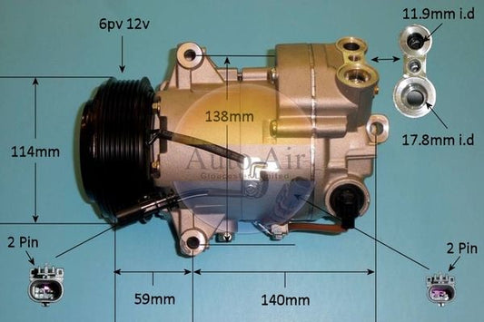 AUTO AIR 14-7479P Air Compressor A/C Air Con Air Conditioning Fits Vauxhall