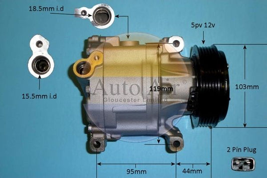 Auto Air 14-0214P A/C Air Con Compressor Air Conditioning For Fiat Chrysler Ford