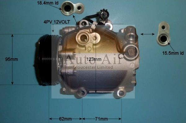 Auto Air 14-0237P Air Conditioning Compressor Fits Fiat Sedici Suzuki SX4 Swift
