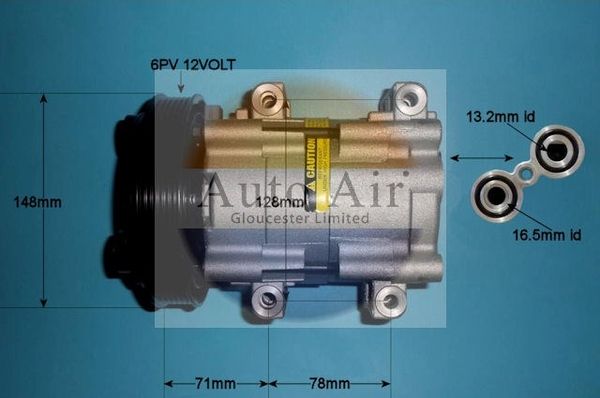 AUTO AIR 14-0233P Air Conditioning Compressor Fits Ford Fiesta Courier Ka Ka Van