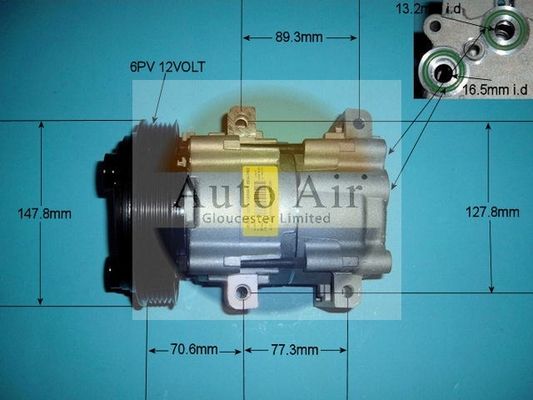 AUTO AIR 14-4442 Air Conditioning Compressor Fits Ford Transit Transit Tourneo